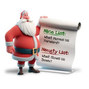 Santa List  for Holiday Presentations Customizable PowerPoint clipart graphic preview.