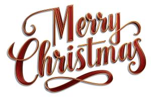 Red Gold Christmas PowerPoint clipart graphic preview.