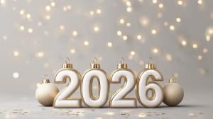 New Year 2026 Ornaments PowerPoint clipart graphic preview.