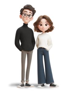 Couple  for Relationship and Teamwork Presentations PowerPoint clipart graphic preview.
