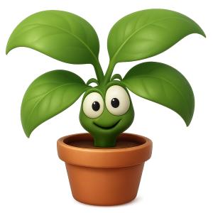 Green Plant Cartoon PowerPoint clipart graphic preview.