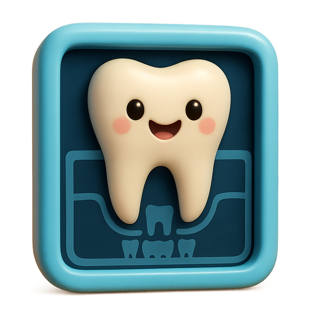 High-resolution clipart illustration of Dental Xray Character Icon Clipart, designed for clinical healthcare administration, medical training, and patient data visualization.