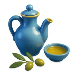 Ceramic Oil Jug PowerPoint clipart graphic preview.