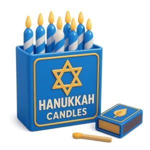 Hanukkah Candles Box  Image PowerPoint clipart graphic preview.