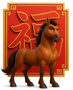 Stallion Luck Symbol PowerPoint clipart graphic preview.