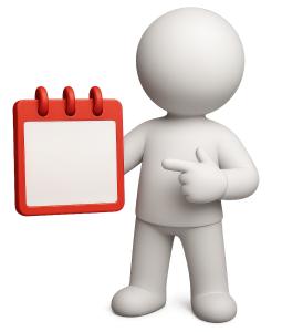 Figure With Calendar PowerPoint clipart graphic preview.