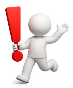 Exclamation Mark Figure PowerPoint clipart graphic preview.