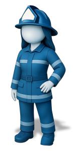 Female Firefighter Presentation PowerPoint clipart graphic preview.