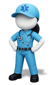 female paramedic presentation PowerPoint clipart graphic preview.