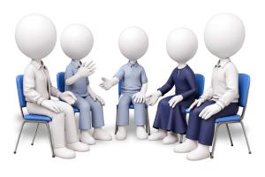 Small Group Discussion PowerPoint clipart graphic preview.