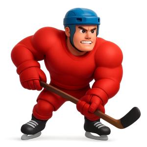 Male Hockey Player Blue PowerPoint clipart graphic preview.