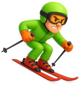 Male Downhill Skier PowerPoint clipart graphic preview.
