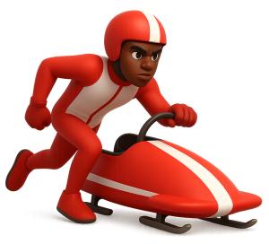 Male Bobsledder PowerPoint clipart graphic preview.