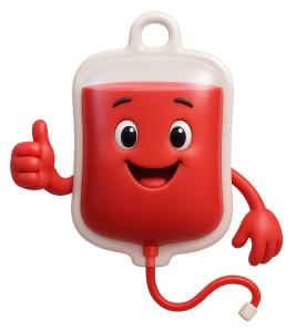 Cute Blood Bag  Design PowerPoint clipart graphic preview.
