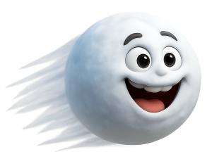 Playful Snowball Funny Face PowerPoint clipart graphic preview.