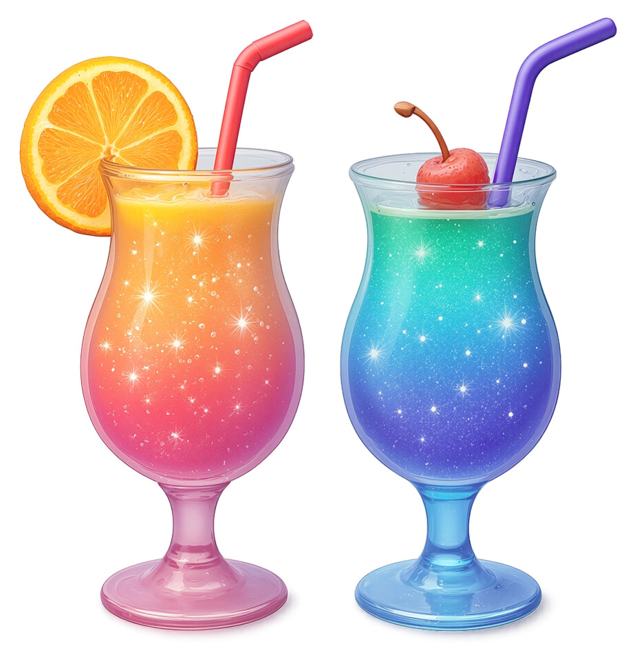 High-resolution clipart illustration of Party Mocktails Clipart, designed for seasonal marketing campaigns, corporate event presentations, and holiday promotions.
