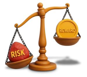 Risk Outweighs Reward PowerPoint clipart graphic preview.