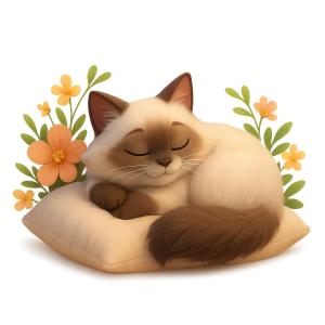 Ragdoll Cat Pillow PowerPoint clipart graphic preview.