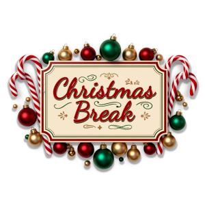 - Christmas Break Sign Customizable PowerPoint clipart graphic preview.