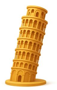 Leaning Tower Icon PowerPoint clipart graphic preview.