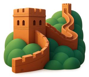Great Wall Icon PowerPoint clipart graphic preview.