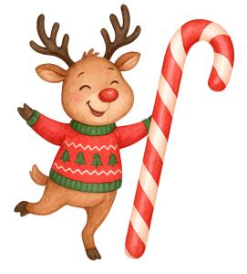 Dancing Reindeer Sweater PowerPoint clipart graphic preview.