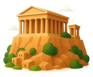 Acropolis Athens Icon PowerPoint clipart graphic preview.