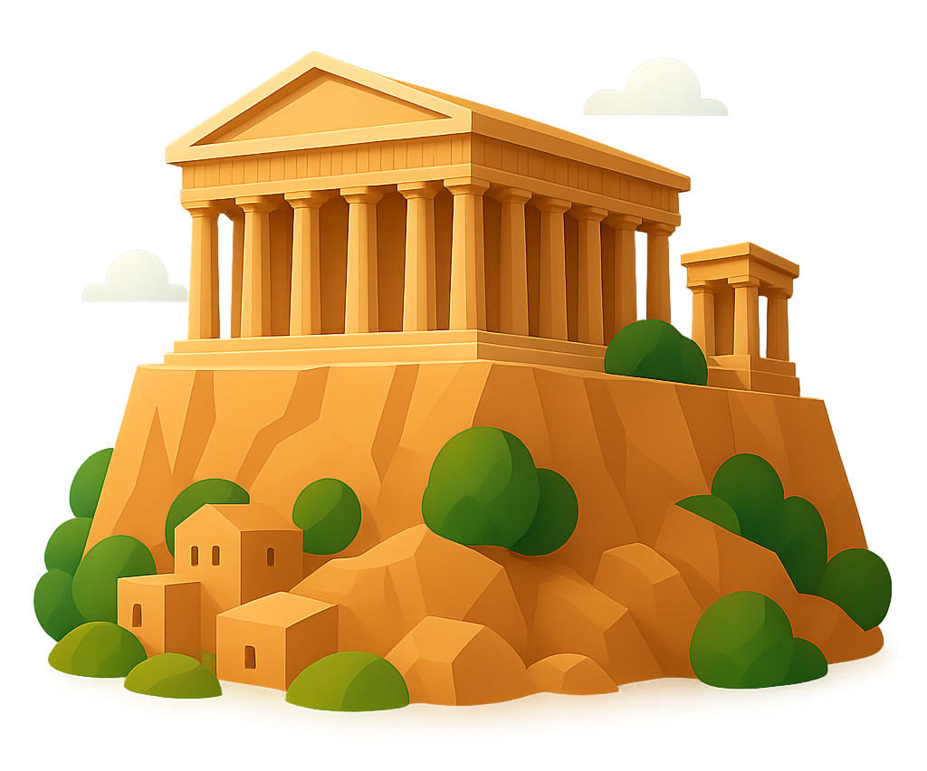 High-resolution clipart illustration of Acropolis Athens Icon Clipart, designed for academic lesson planning, classroom engagement, and interactive learning frameworks.