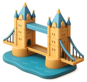 Tower Bridge Icon PowerPoint clipart graphic preview.