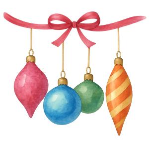 Colorful Ornaments Ribbon  Illustration PowerPoint clipart graphic preview.