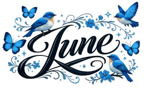 June Headline Deign Title PowerPoint clipart graphic preview.