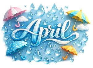 April Headline Title PowerPoint clipart graphic preview.