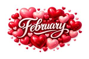 February Headline Title PowerPoint clipart graphic preview.