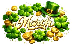 March Text Design For St Patrick's Day PowerPoint clipart graphic preview.