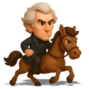 Andrew Jackson On Horseback PowerPoint clipart graphic preview.