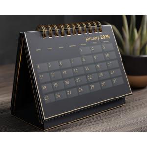 Executive Desk Calendar Customizable PowerPoint clipart graphic preview.