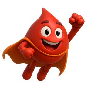 Superhero Blood Drop PowerPoint clipart graphic preview.