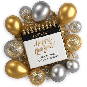 Golden Celebration Calendar Design Customizable PowerPoint clipart graphic preview.