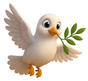 Peace Dove Olive PowerPoint clipart graphic preview.