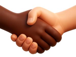 Hands Shaking Friendship PowerPoint clipart graphic preview.