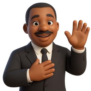 Mlk Gesture Wave PowerPoint clipart graphic preview.