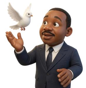 Mlk Peace Dove PowerPoint clipart graphic preview.