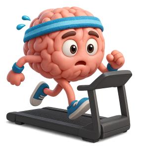 Brain On Treadmill PowerPoint clipart graphic preview.