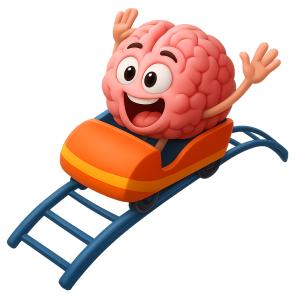Brain Roller Coaster PowerPoint clipart graphic preview.