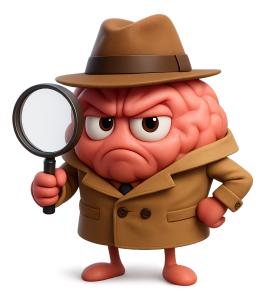 Brain As Detective PowerPoint clipart graphic preview.