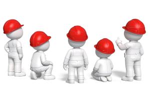 Group Of Construction Figures PowerPoint clipart graphic preview.