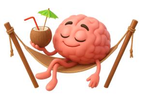 Brain In Hammock PowerPoint clipart graphic preview.