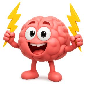 Brain Lightning Bolts PowerPoint clipart graphic preview.