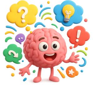 Brain Ideas Whirlwind PowerPoint clipart graphic preview.