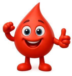 Bouncy Blood Mascot PowerPoint clipart graphic preview.